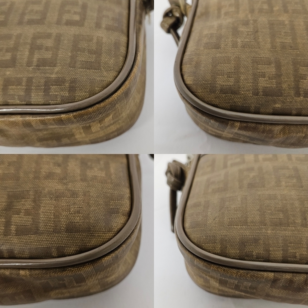 Fendi Zucchino Vintage Vinyl And PVC Crossbody Bag In Tan And Brown - Picture 7 of 13